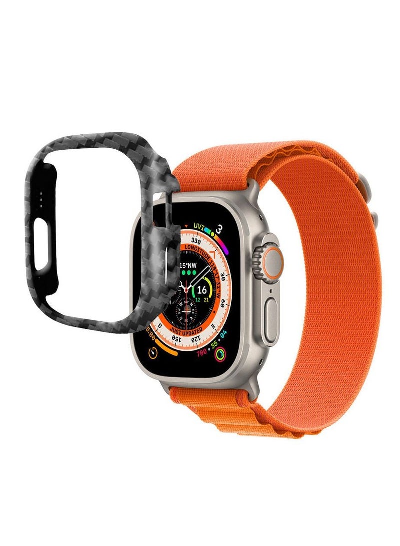 CATANES Apple Watch Ultra 49mm Case Protective Hard PC Cover Shockproof Hollow Bumper Frame Guard Compatible with iWatch Ultra 49mm Carbon Fiber Pattern  - Image 3