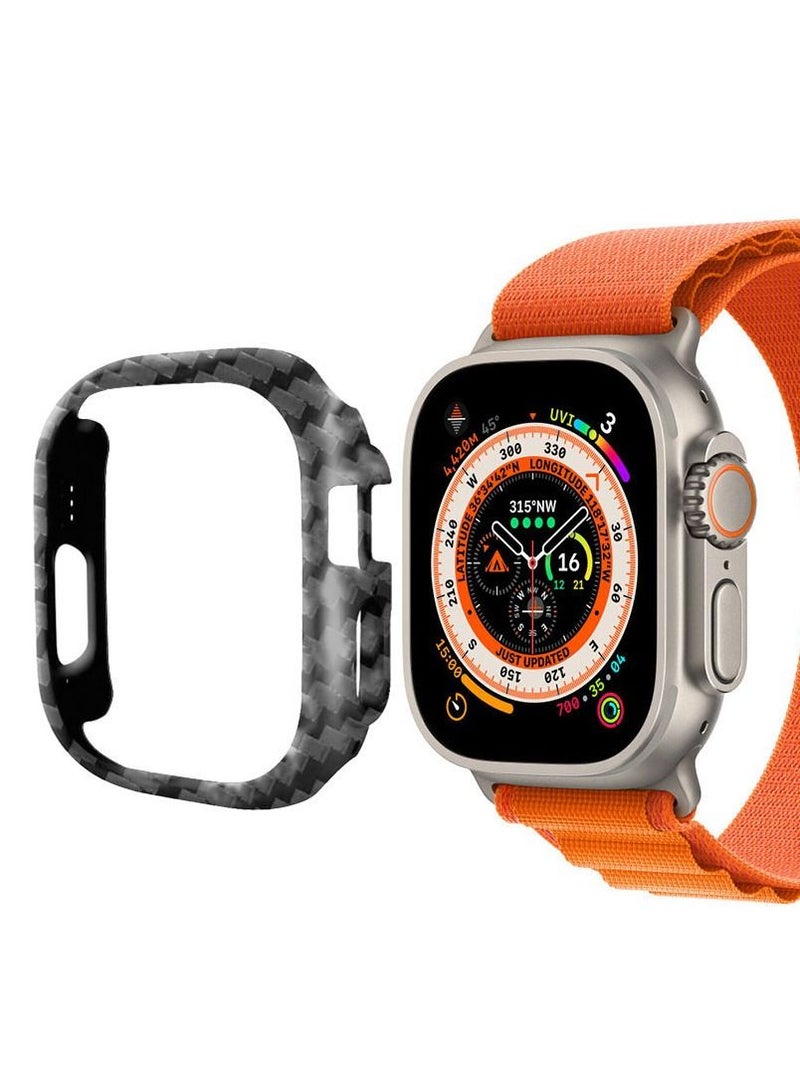 CATANES Apple Watch Ultra 49mm Case Protective Hard PC Cover Shockproof Hollow Bumper Frame Guard Compatible with iWatch Ultra 49mm Carbon Fiber Pattern  - Image 1