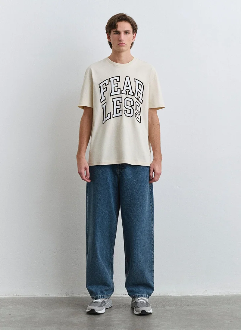 مافي تيشيرت قطني بطبعة جريئة