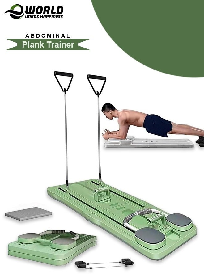 Eworld Multifunctional Ab Roller with Automatic Rebound, Elbow Support, and Pilates Reformer Set, Portable Core Strength Trainer for Abdominal Workouts, Plank Training, and Push-Ups, with EVA Pads and Foldable Design for Home Fitness  - Image 1