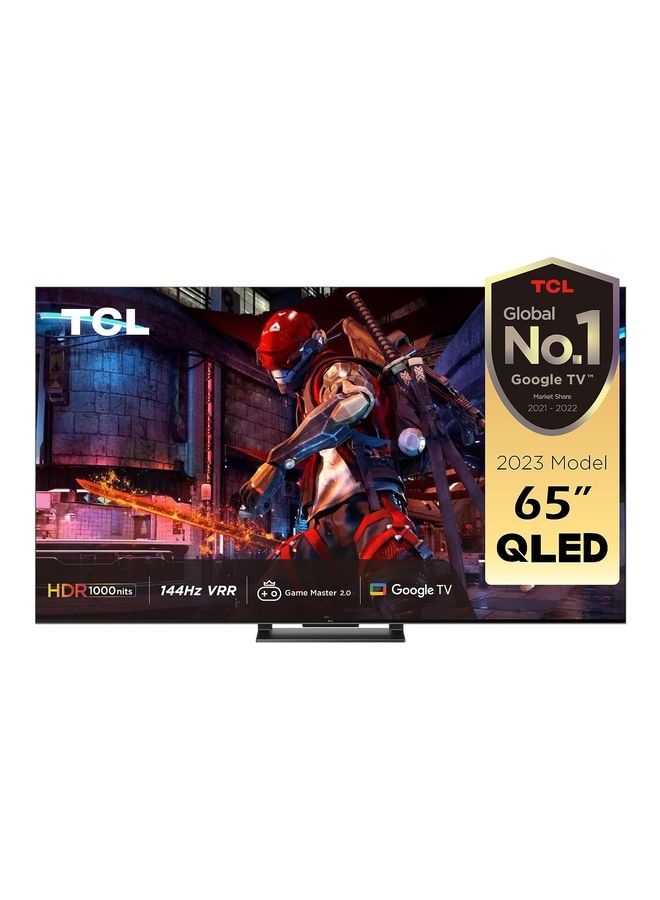 Television 65 Inch Smart TV 4K QLED HDR Ultra HD,32GB ROM,Game Master 2.0 Dolby Vision, Google TV, IQ-Atmos HDR 1000 nits IMAX Enhanced 144HZ VRR - 1 Year Warranty (2023 Model) 65C745 Black