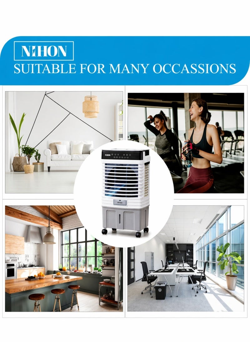 Nihon YJF-45R Portable Air Cooler 25L – Compact Evaporative Cooler with 4500m³/h Airflow, 100W Energy Efficient Cooling Fan for Home, Office & Personal Use - Image 5