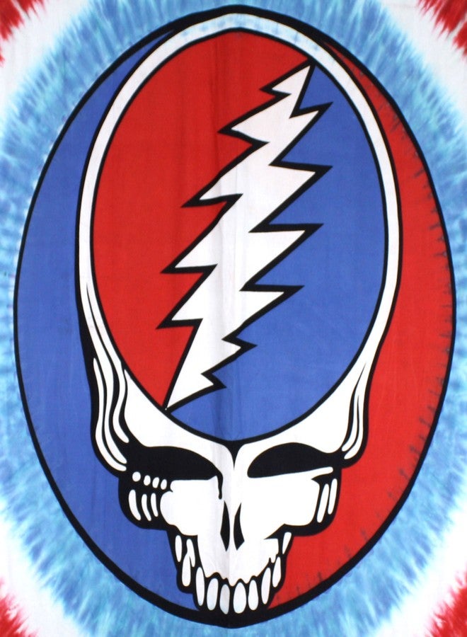 صن شاين جوي لوحة جدارية مطبوعة بنمط "Sunshine Joy Grateful Dead" الوطني، بتصميم "Steal Your Face"، بنمط ربطة العنق المصبوغة، مقاس كبير 60 × 90 بوصة، مناسبة للشاطئ - Image 2