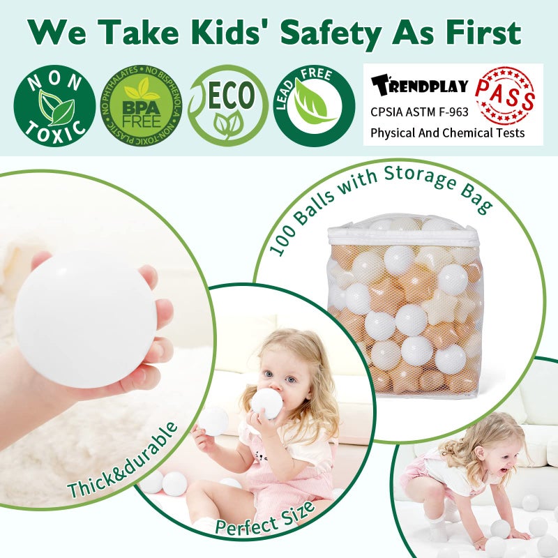 Trendplay Star Ball Pit Balls للأطفال الصغار - 100 Count Star Balls أشكال مختلفة غير سامة من البلاستي - Image 3