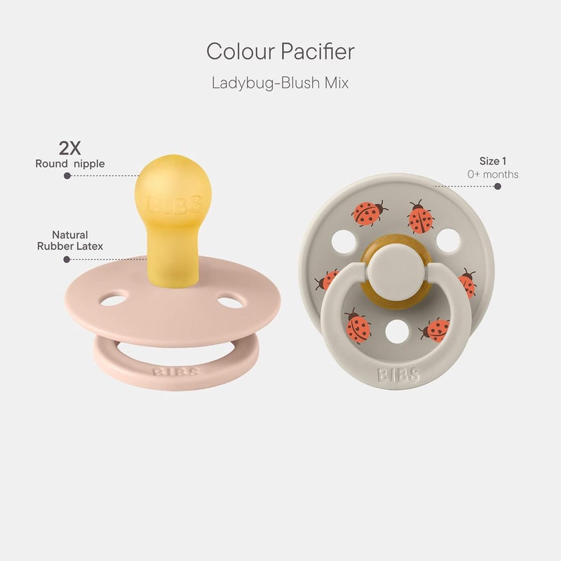 BIBS Studio Colour Pacifier 2 Pack - Ladybug Design - Image 2