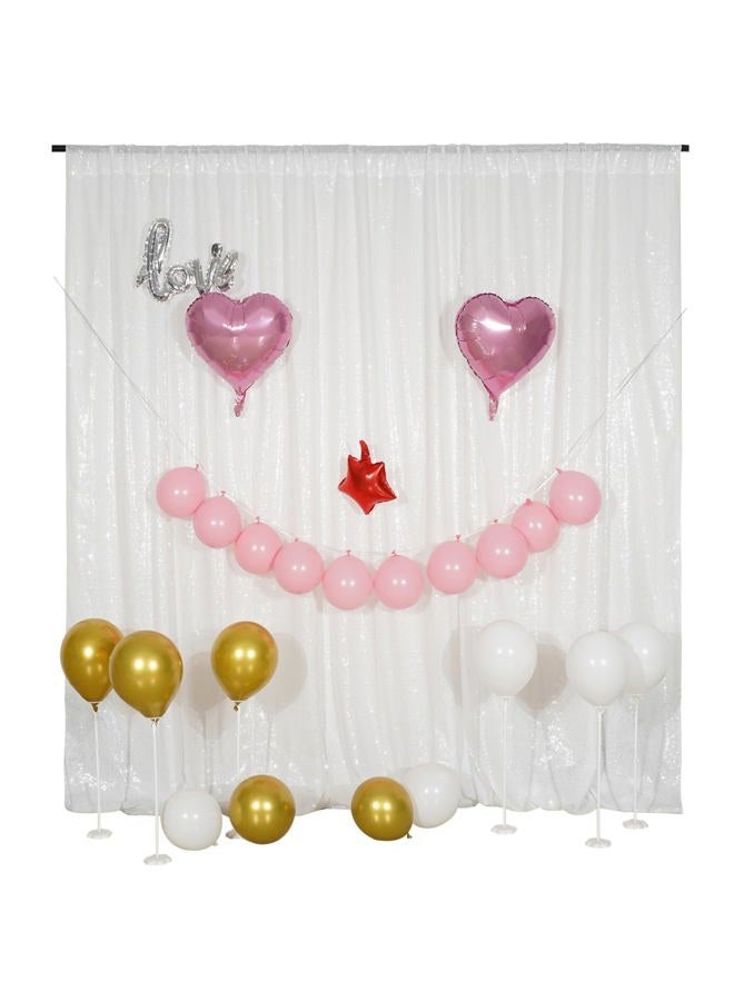Poise3EHome White Sequin Backdrop, 8FT x 10FT Sequin Photography Backdrop Curtain for Party Decoration - Image 2