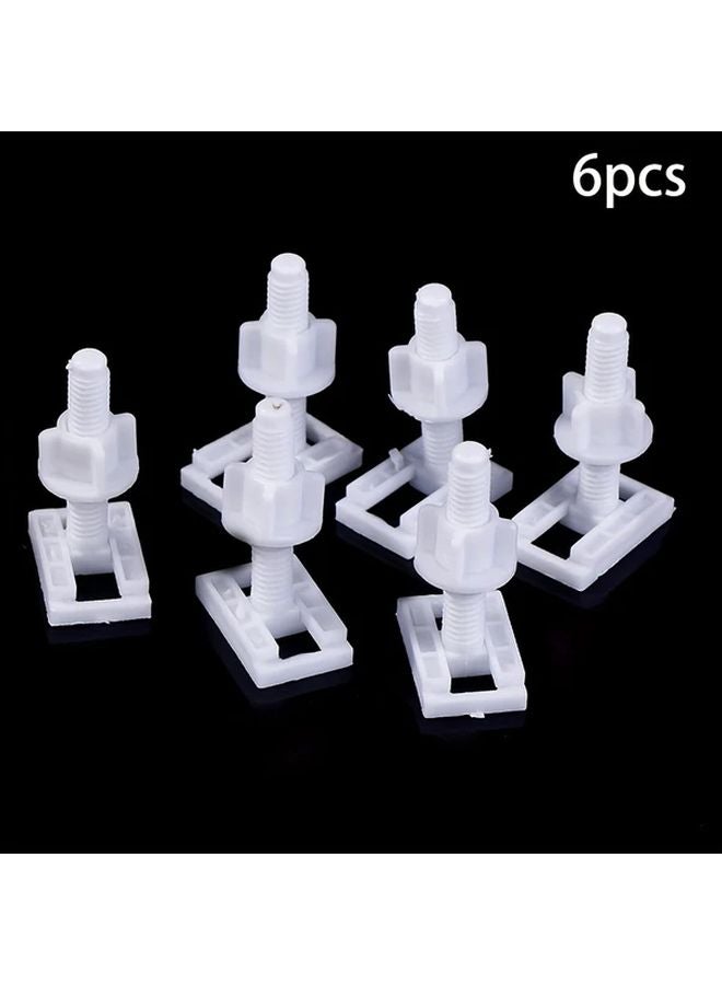 6pcs White Plastic Toilet Seat Lid Fixing Bolts Universal Bathroom Accessories - Image 2
