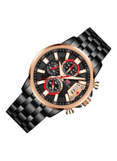 MINI FOCUS MINI FOCUS Chronograph Quartz Watch for Men with Stainless Steel Bracelet Luxury Sport Analog Wristwatch with Date Black  - Image 4