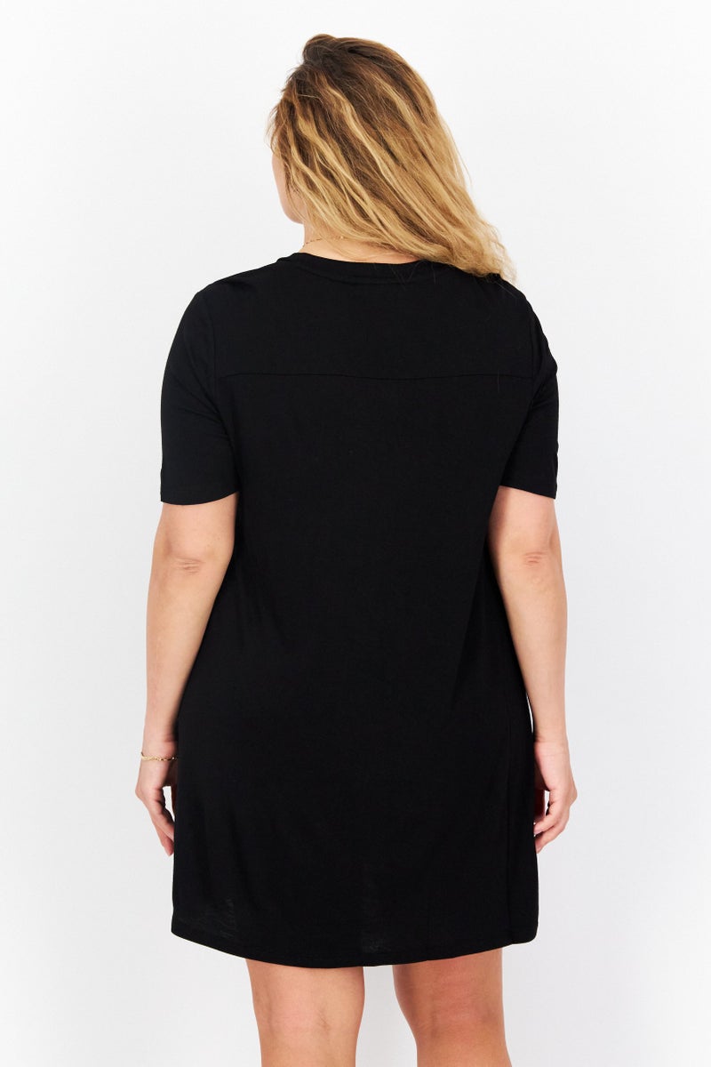 BCBG Women Plain Mini Dress, Black - Image 3