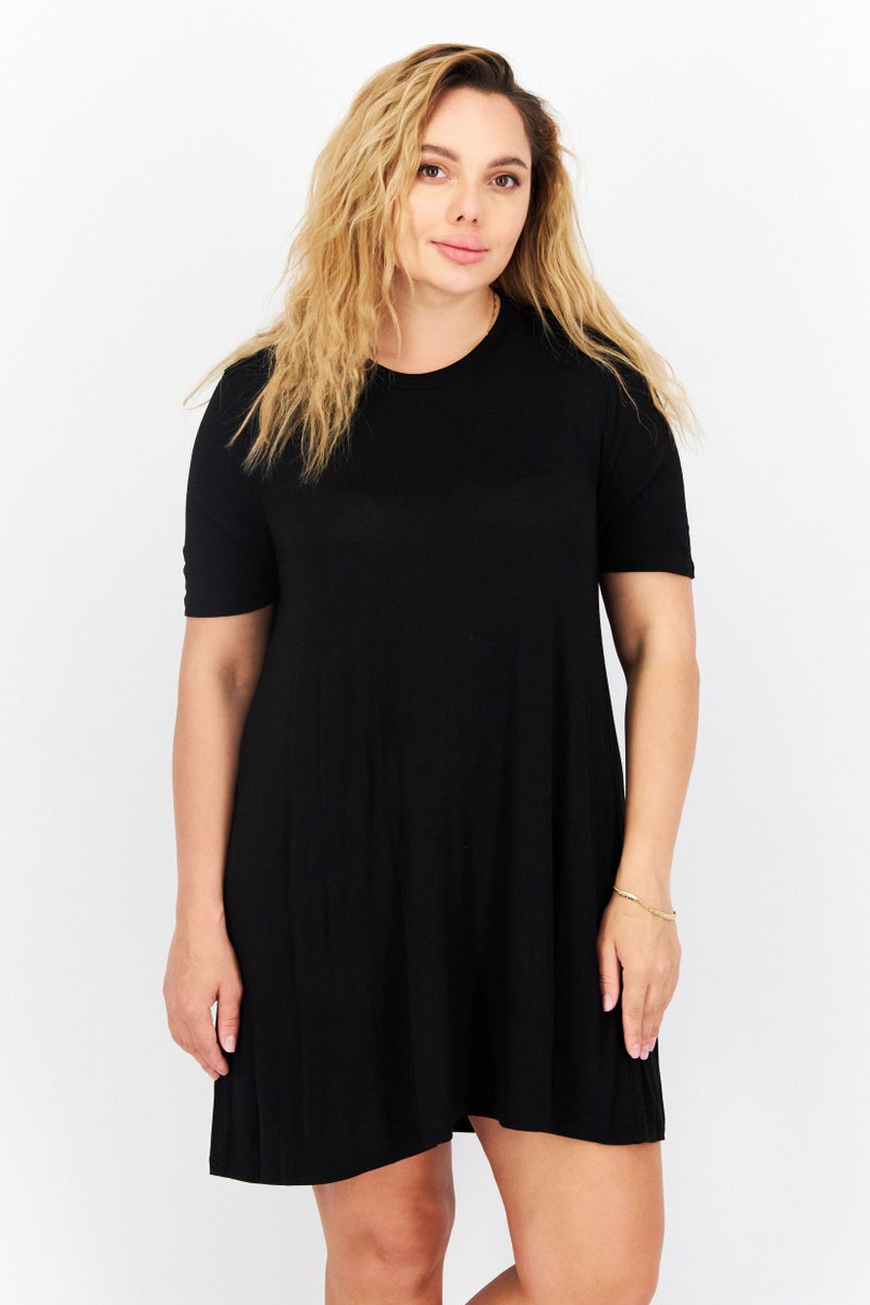 BCBG Women Plain Mini Dress, Black - Image 1