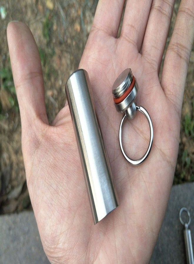 EKLOEN Stainless Steel Mini Waterproof Pill Case,Capsule Seal Case Holder Container for Outdoor Sports - Image 1