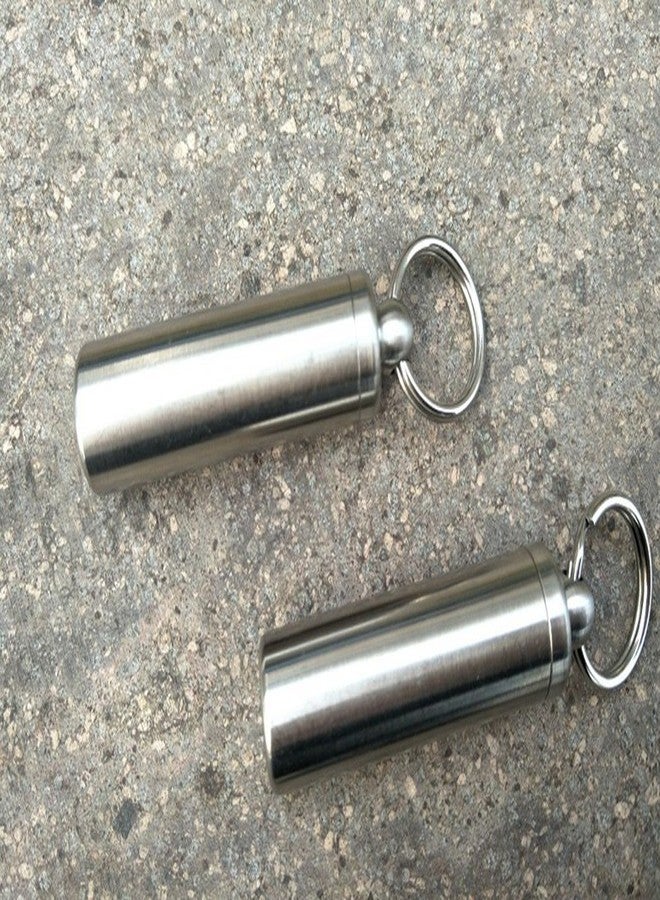 EKLOEN Stainless Steel Mini Waterproof Pill Case,Capsule Seal Case Holder Container for Outdoor Sports - Image 2