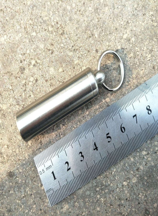 EKLOEN Stainless Steel Mini Waterproof Pill Case,Capsule Seal Case Holder Container for Outdoor Sports - Image 3