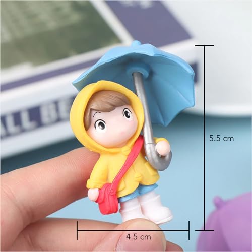 Ekhasa Nostrae Rainy Day Miniature Toys & Cute Miniatures Decorative Items | Small Figurines for Home Decor | Desk Decoration Miniature Things, Gifts & Mini Showpieces Desk Decor (Set of 4) - Image 3