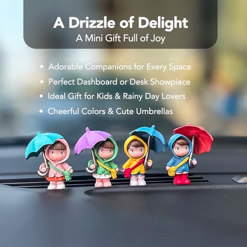 Ekhasa Nostrae Rainy Day Miniature Toys & Cute Miniatures Decorative Items | Small Figurines for Home Decor | Desk Decoration Miniature Things, Gifts & Mini Showpieces Desk Decor (Set of 4) - Image 4