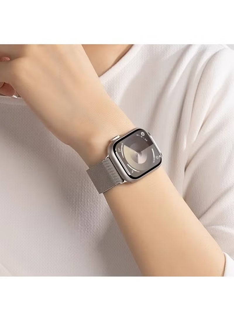 X-level 4 PCS Suitable for Huawei Watch Fit 3/Huawei Watch Fit 4/pro metal Milanese Magnetic Loop Watch Strap for Women & Men Magnetic Closure Adjustable Metal Band（Black / Silver / Rose Gold / Champagne Gold） - Image 4