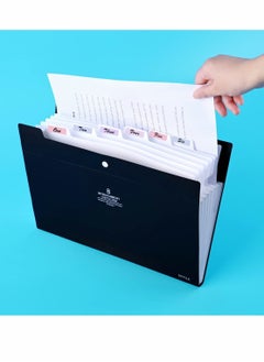 KASTWAVE Expanding File Folder 8 Pockets Accordion Document Folder Organizer A4 Letter Paper File Organizer Pocket with Buckle Closure Plastic Expandable Files Folders for School Office Home  - Image 2