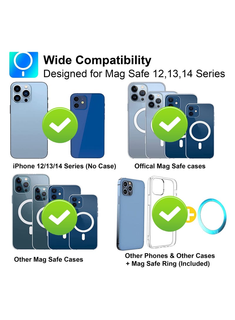 KASTWAVE Car Phone Mount for MagSafe, Magnetic Dashboard Phone Holder for Car, All Metal Design, Fit for Magsafe iPhone 14 13 12 Pro/Max/Mini/Plus MagSafe Case (Sliver) - Image 3