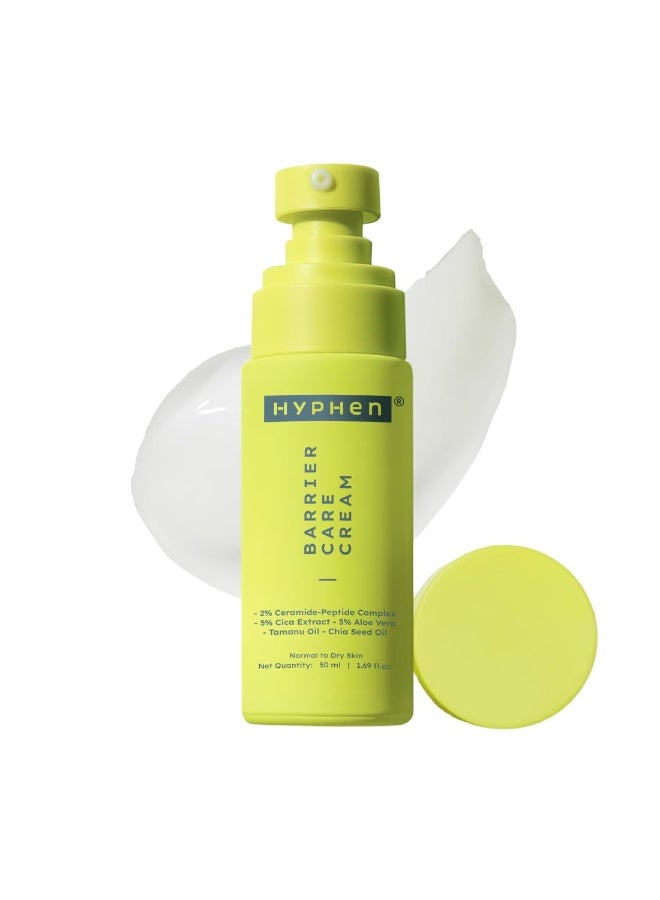Hyphen 2% Ceramide-Peptide Complex Barrier Repair Face Moisturizer- Normal to Dry Skin | Lightweight Gel Cream, Oil-Free Hydration for dry skin | Non-Comedogenic Non Sticky Cream for Women, Men -50ml - Image 1