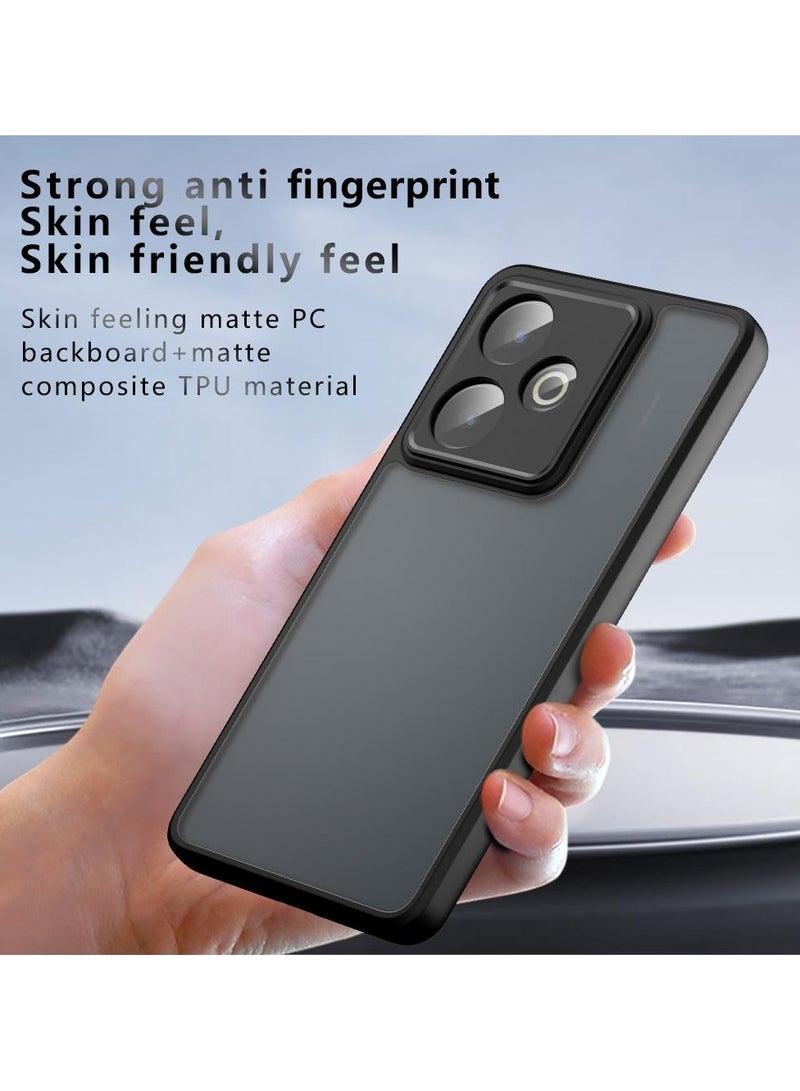 Case Cover Shockproof Hard PC Back Soft TPU Frame Matte Black Slim Protective Cover Compatible with  Realme GT 7/ Realme GT 7T ( Black) - Image 4
