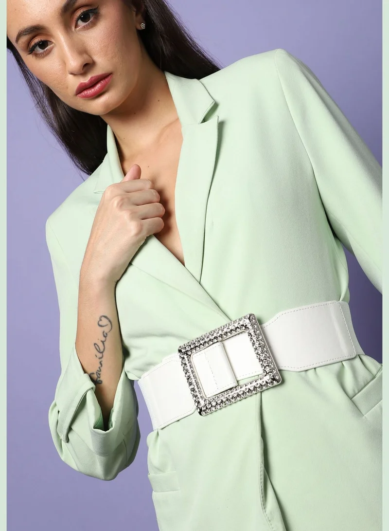 Haute Sauce Casual Solid Stretchable PU Leather Waist Belt For Women