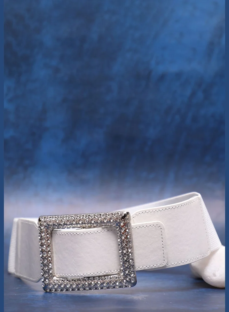 Haute Sauce Casual Solid Stretchable PU Leather Waist Belt For Women