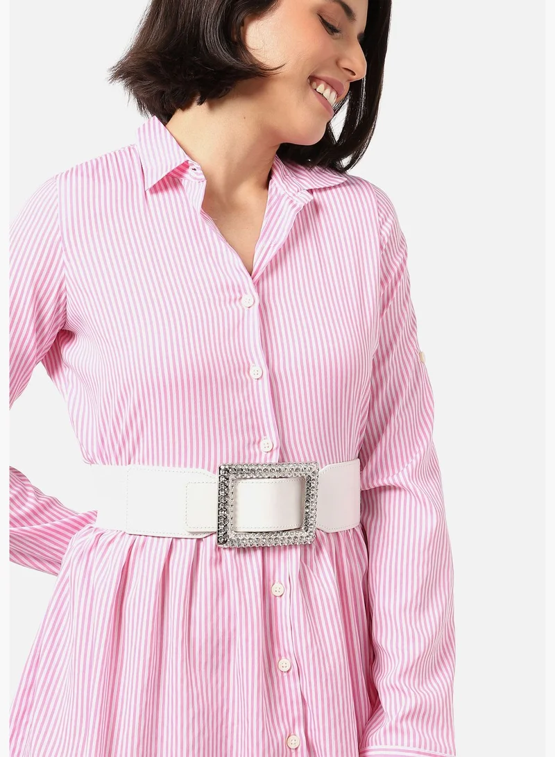 Haute Sauce Casual Solid Stretchable PU Leather Waist Belt For Women