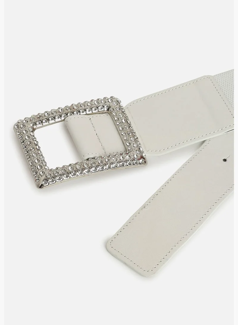 Haute Sauce Casual Solid Stretchable PU Leather Waist Belt For Women