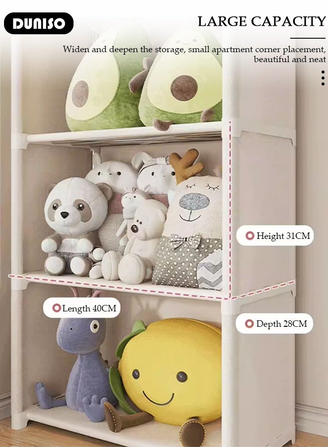 DUNISO 5-Cube Multi-Functional Closet Storage Shelves with Curtain, Cube Storage Organizer, Closet Organizer Storage, Portable Cabinet Shelving Bookshelf, DIY Bookcase, Living Room Office Closet Cubicle Rack  - Image 3
