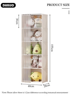 DUNISO 5-Cube Multi-Functional Closet Storage Shelves with Curtain, Cube Storage Organizer, Closet Organizer Storage, Portable Cabinet Shelving Bookshelf, DIY Bookcase, Living Room Office Closet Cubicle Rack  - Image 2