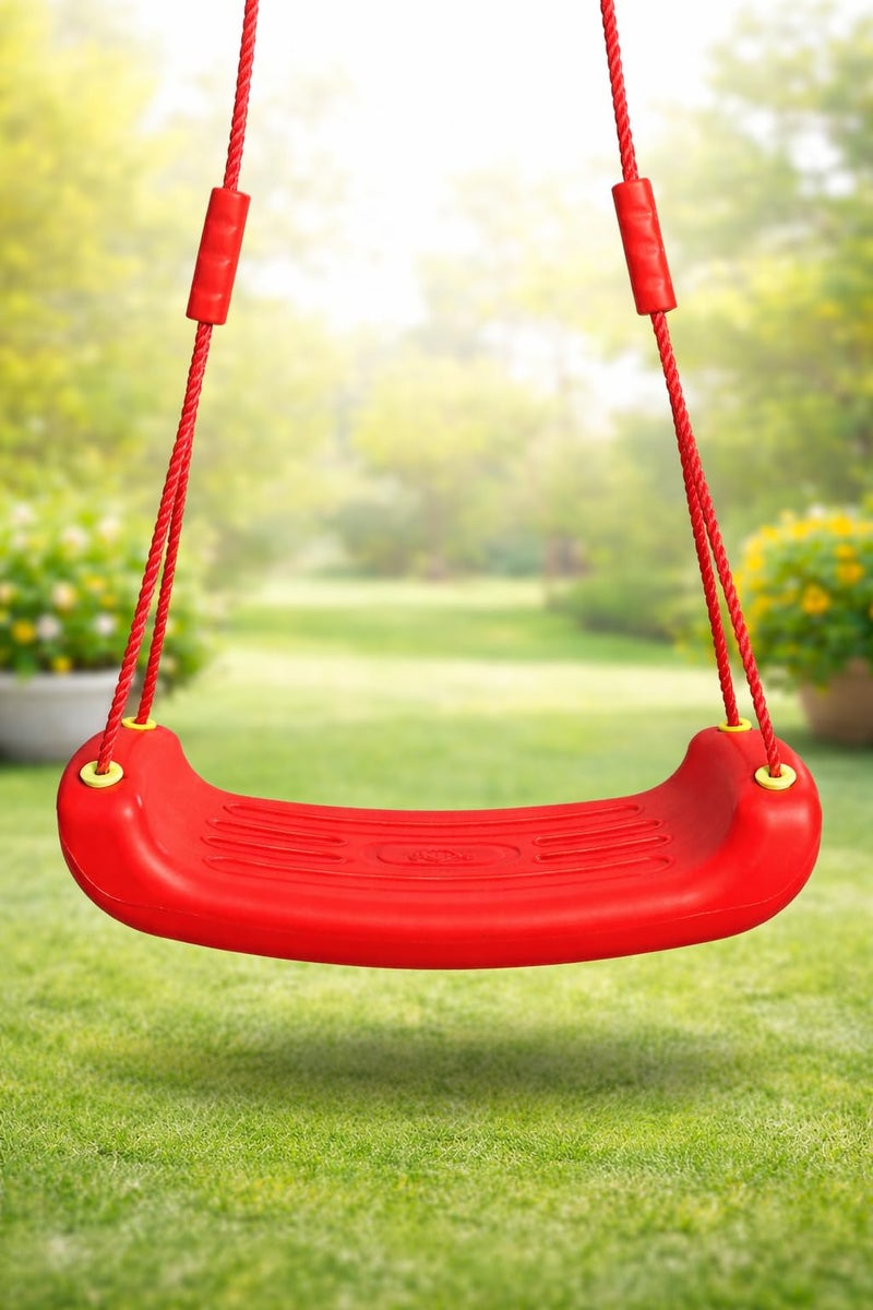 Busy Kid Swing Seat for Kids, Age 3 to 10 Years with Hand Grip (Red) - Image 1
