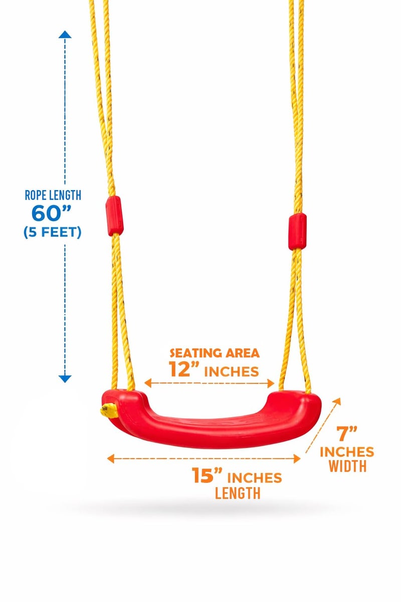 Busy Kid Swing Seat for Kids, Age 3 to 10 Years with Hand Grip (Red) - Image 4