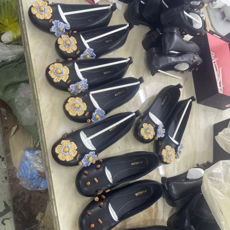 2025 Flat DIY Flowers Rivet Mary Jane Shoes - Image 3