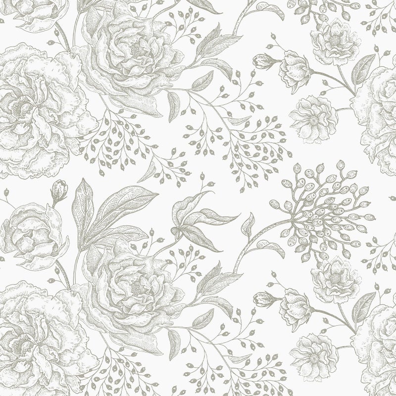 WESTICK Boho Peel and Stick Wallpaper Neutral Floral Contact Paper Waterproof Cream Vintage Flower Wallpaper for Bedroom Retro Decorative Contact Paper for Cabinets Laundry Room Farmhouse 175x100 - Image 2