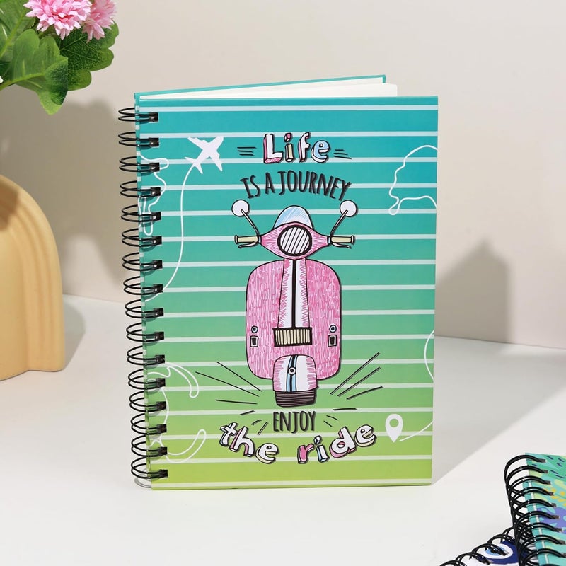 Articious Scooter Spiral Notebook | A5 Size 21x17 cm | 190 Ruled Pages | 80 GSM Thick Paper | Aesthetic Hardbound Journal for Writing, School, Office & Gifting - Image 5