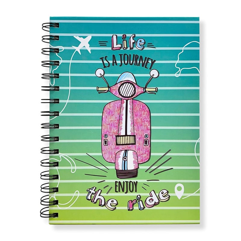 Articious Scooter Spiral Notebook | A5 Size 21x17 cm | 190 Ruled Pages | 80 GSM Thick Paper | Aesthetic Hardbound Journal for Writing, School, Office & Gifting - Image 3