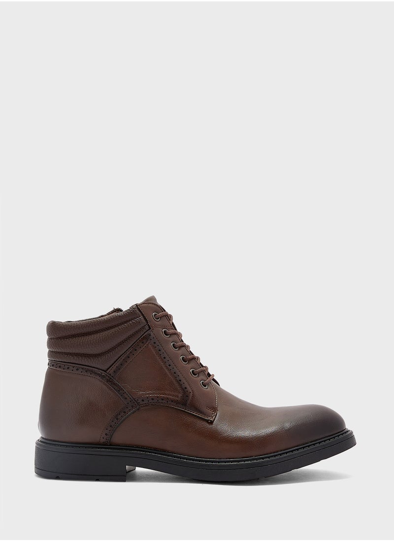 Robert Wood Ankle Lace Up Biker Boots  - Image 1