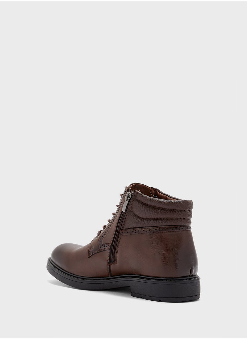 Robert Wood Ankle Lace Up Biker Boots  - Image 3