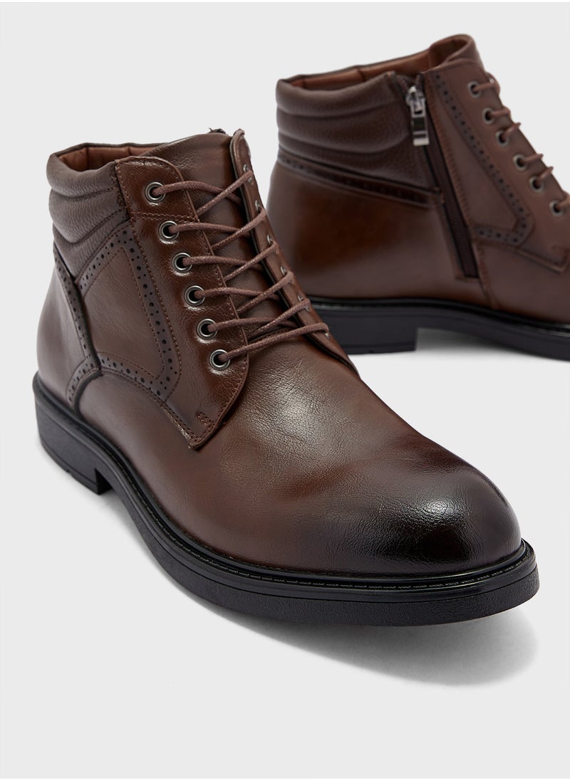 Robert Wood Ankle Lace Up Biker Boots  - Image 4