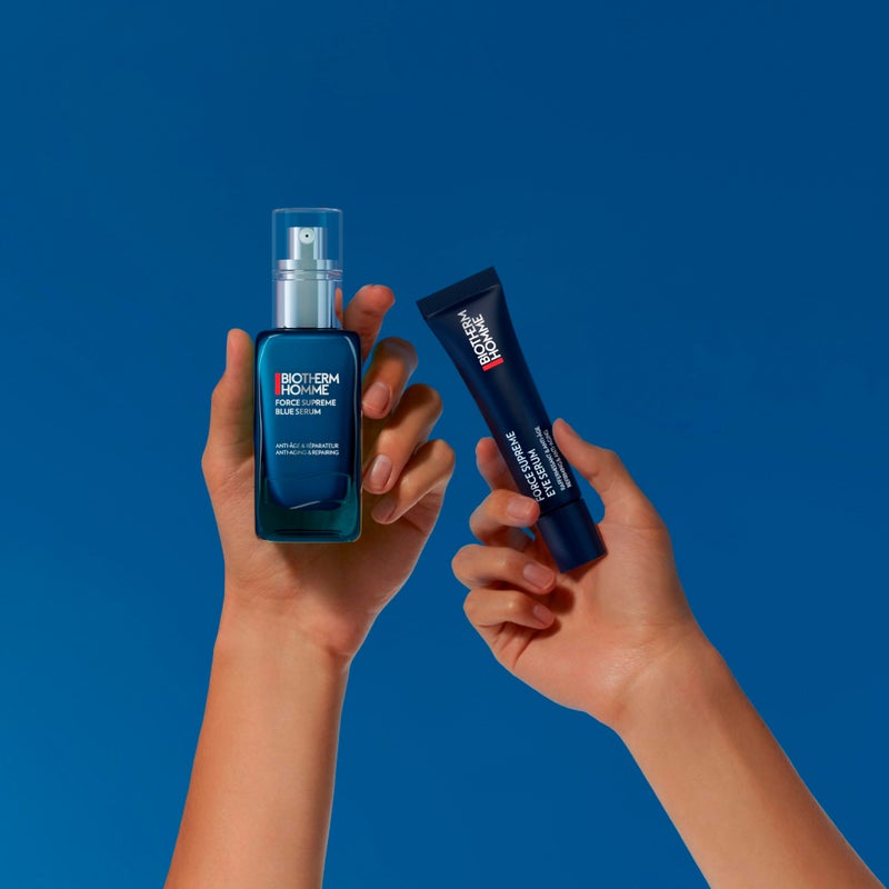 Biotherm Homme Force Supreme Eye Serum for Men, Helps Fight Wrinkles, Dark Circles and Puffy Eyes, Enriched with Blue Algae & Pro-Xylane, Resurfaces and Firms the Skin Around the Eye Area 0.5 Fl. Oz. - Image 3