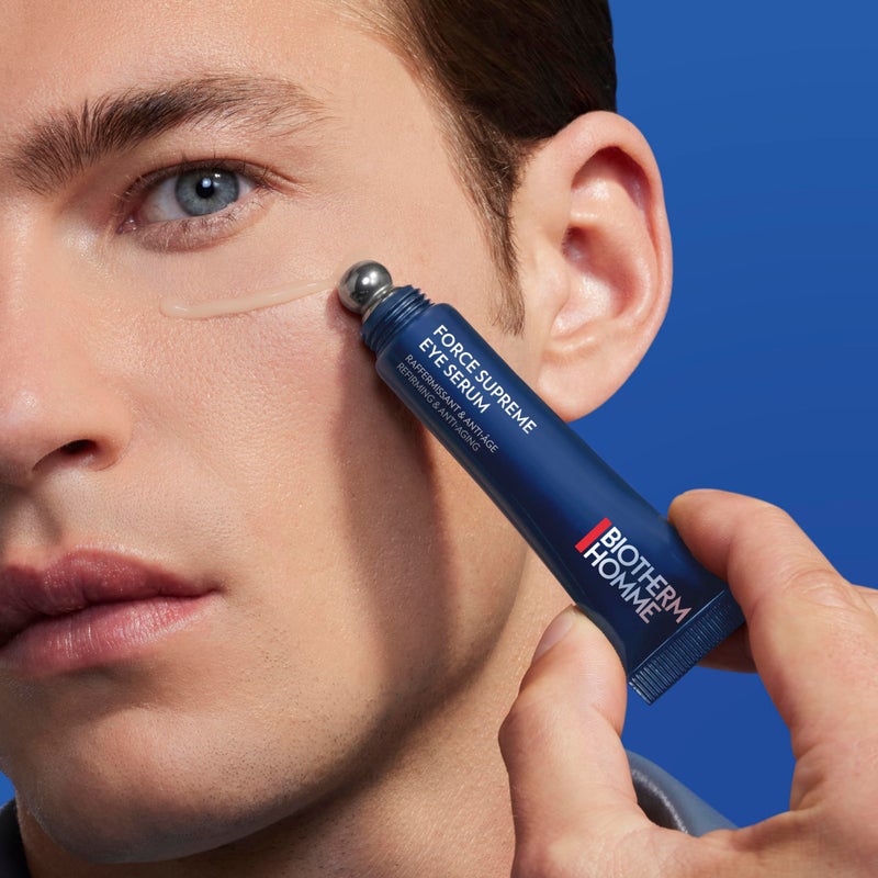 Biotherm Homme Force Supreme Eye Serum for Men, Helps Fight Wrinkles, Dark Circles and Puffy Eyes, Enriched with Blue Algae & Pro-Xylane, Resurfaces and Firms the Skin Around the Eye Area 0.5 Fl. Oz. - Image 4