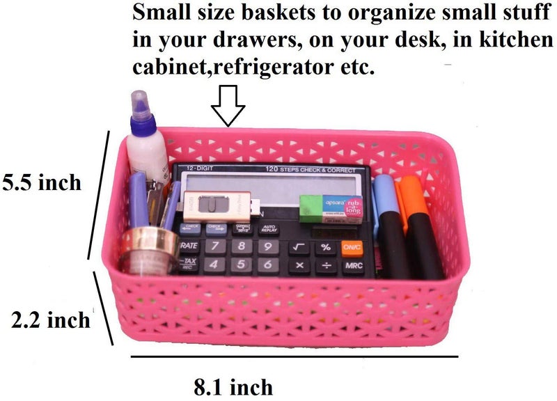 CSM® Storage Baskets for Stationery, Cosmetics, Medicines, Kitchen Tools or Cutlery- Set of 5 Baskets(L*B*H = 20cm* 13cm* 5.5cm) - Image 2