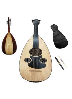 Al-Karz Music Lux Damascus Musical Oud with Moving Horse, Includes Padded Bag and 2 Pyramid Picks 