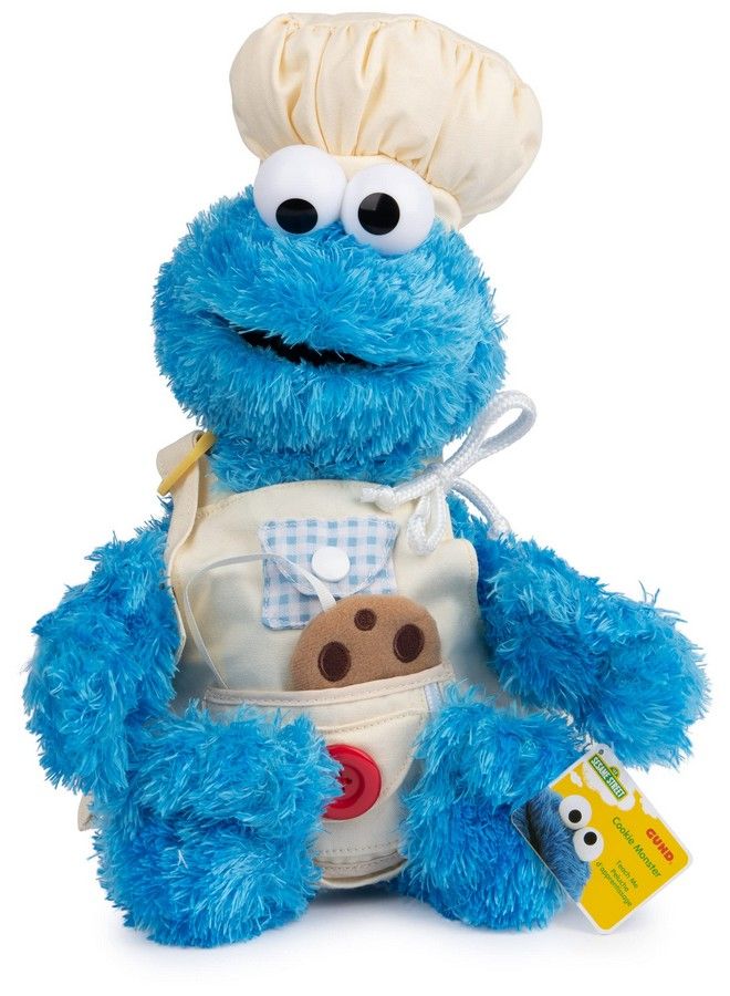 GUND Sesame Street Official Cookie Monster Teach Me Plush Premium Plush Toy For Ages 1 & Up Blue 15” - Image 1
