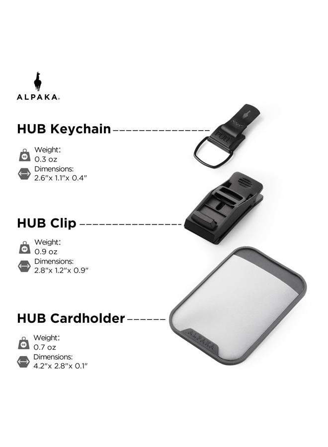 ALPAKA HUB Cardholder - Waterproof and Versatile Card Wallet - Front Pocket for ID Tag or Transport Card - Back Pocket Holds 2 to 4 Cards - Includes HUB Clip - Image 3