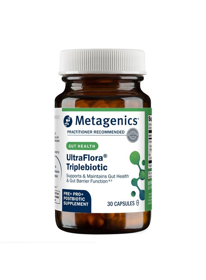 ميتاجينكس Metagenics UltraFlora Triplebiotic with Akkermansia - مكمل غذائي لصحة الأمعاء ووظيفة حاجز الأمعاء* - يحتوي على البريبايوتيك والبروبيوتيك والبوستبيوتيك - 30 كبسولة - Image 1