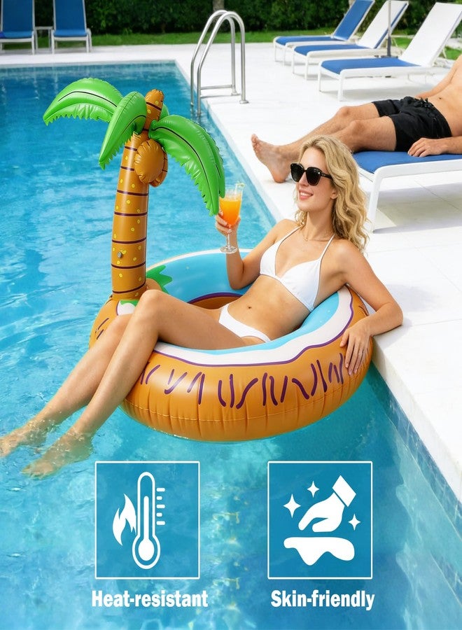 WUEURU Inflatable Palm Tree Pool Float,Hawaiian Tropical Funny Seating Design,Giant Coconut Pool Floaties for Adults Summer Beach Party Accessories - Image 3