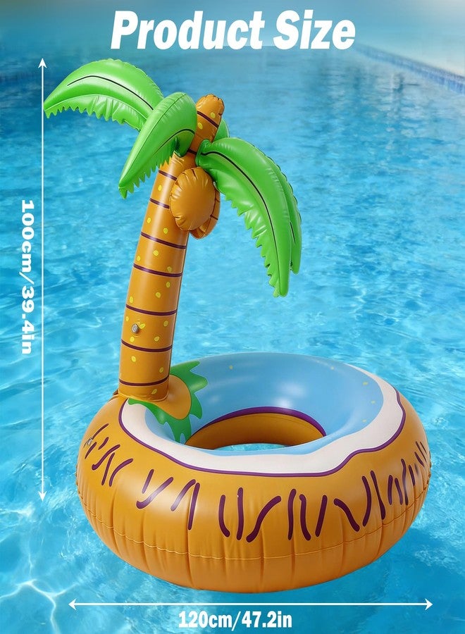 WUEURU Inflatable Palm Tree Pool Float,Hawaiian Tropical Funny Seating Design,Giant Coconut Pool Floaties for Adults Summer Beach Party Accessories - Image 2