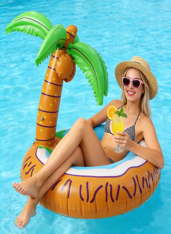 WUEURU Inflatable Palm Tree Pool Float,Hawaiian Tropical Funny Seating Design,Giant Coconut Pool Floaties for Adults Summer Beach Party Accessories - Image 5