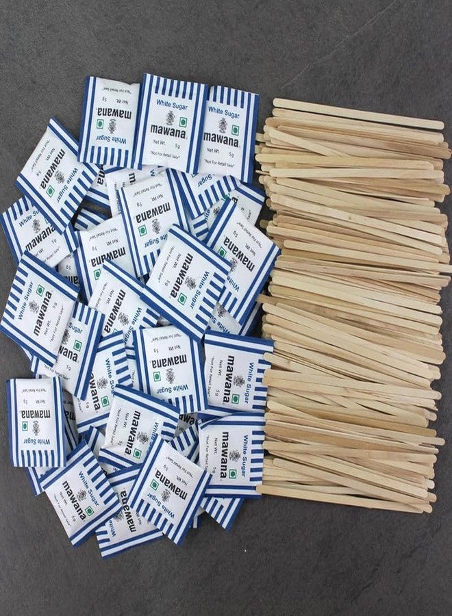 SFU E Com Mawana White Sugar Sachets 5g Each | Pack of 50 | Hygienic Single-Serve Sugar for Tea & Coffee | Stirr Stick 50 - Image 1